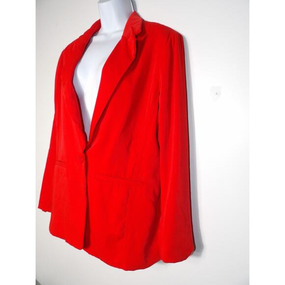 Anthropologie Medium Endless Rose Blazer Red Single Button Sport Coat - Picture 3 of 11